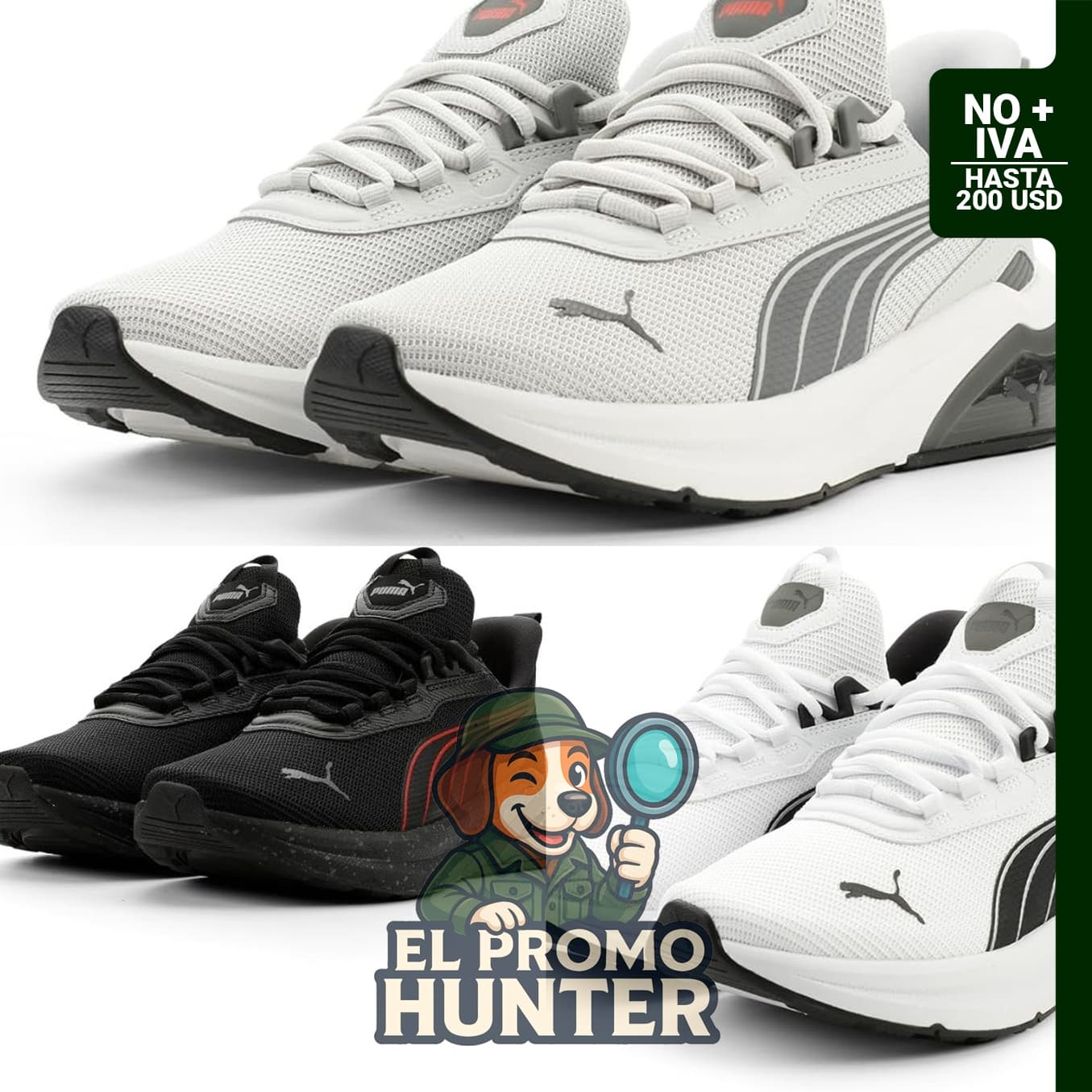 PUMA Mens Seeker Speckle Lace Up, zapatillas casuales para hombre en color negro.