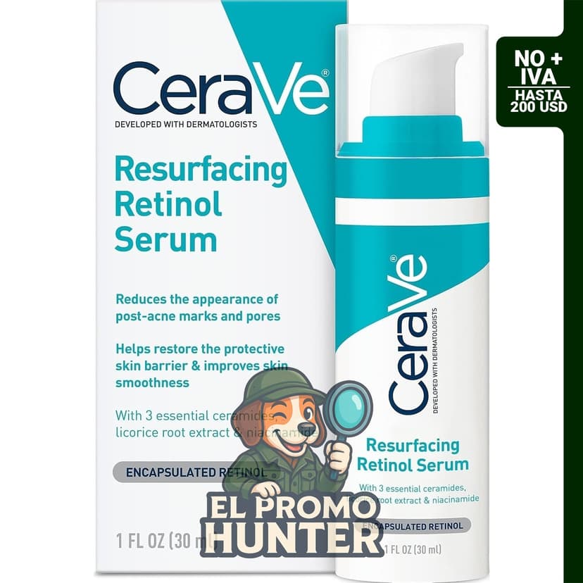 CeraVe Suero de Retinol Renovador para marcas post-acné, con extracto de raíz de regaliz y niacinamida.