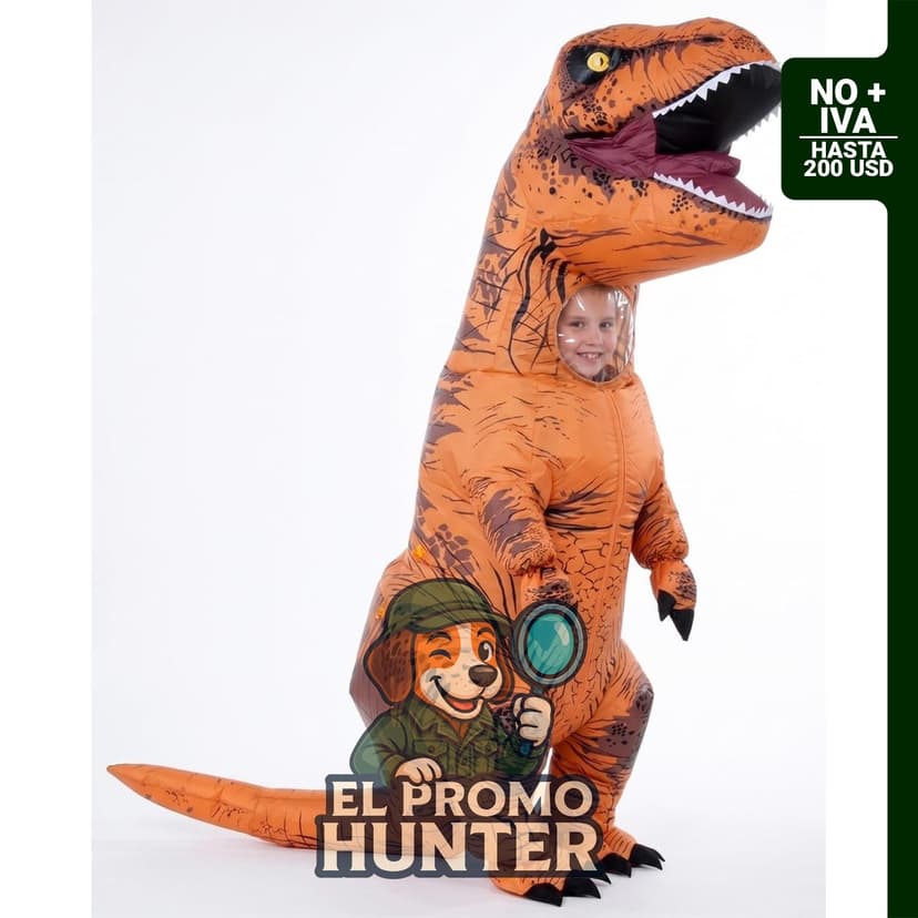 Decoración inflable de dinosaurio T-Rex para Halloween, con inflado rápido.