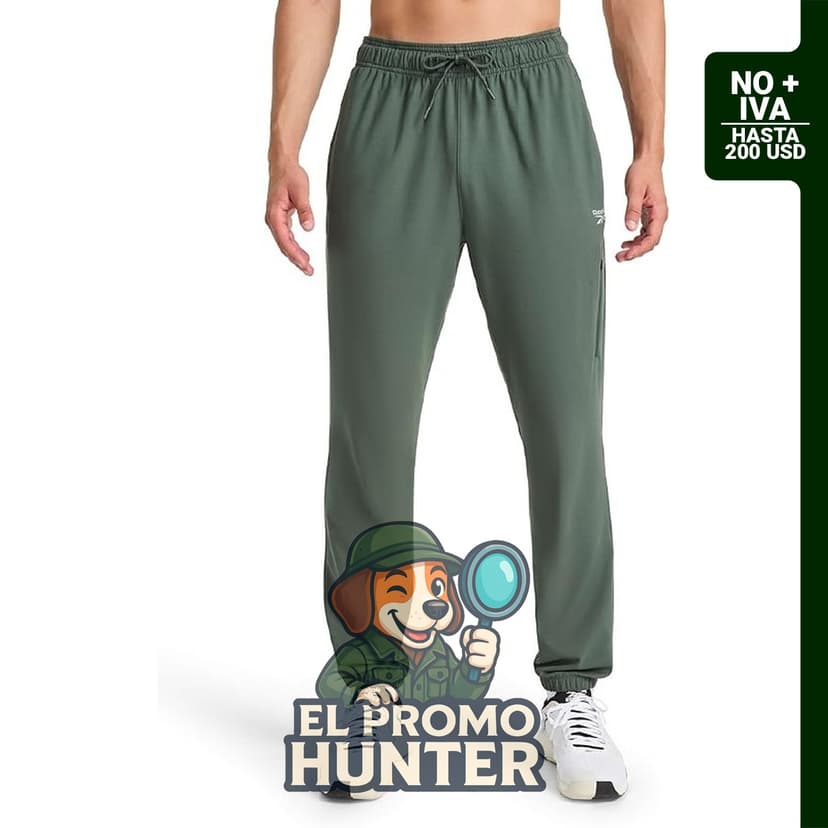 Reebok Slam Dunk - Pantalón para hombre, ajuste estándar, tela de jersey ligera y elástica de poliéster.