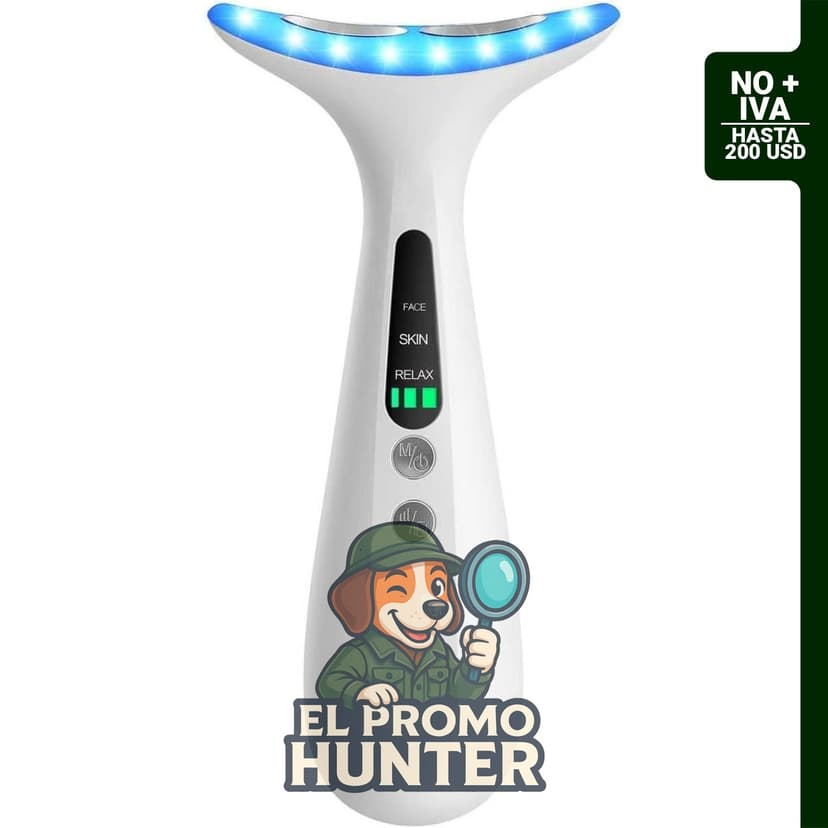 Masajeador facial de cuello portátil RNAIX, con calor y vibración, recargable por USB, 3 velocidades.