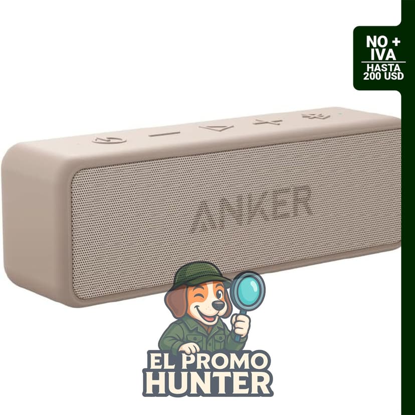 Anker soundcore 2 Altavoz Bluetooth portátil con sonido estéreo y certificación IPX7.