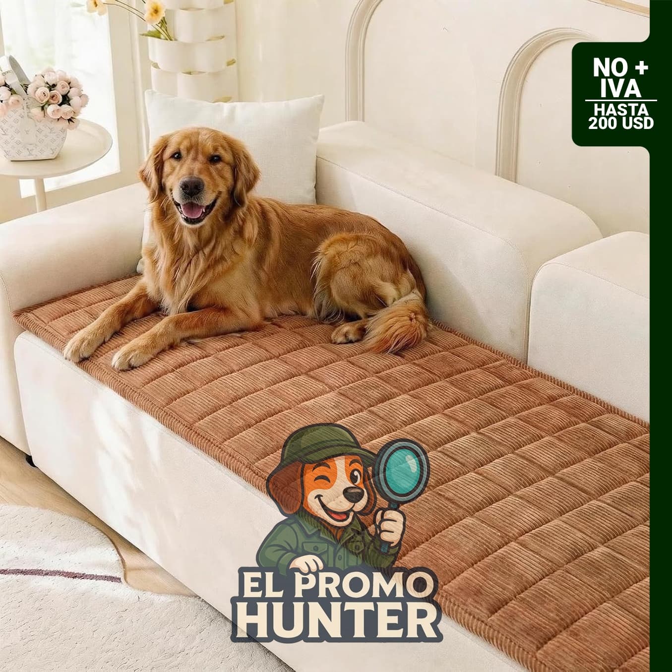 KRFOONN Funda de sofá para perros, lavable, para 3 cojines, antideslizante, con correas elásticas (café, 70 x 150 cm)