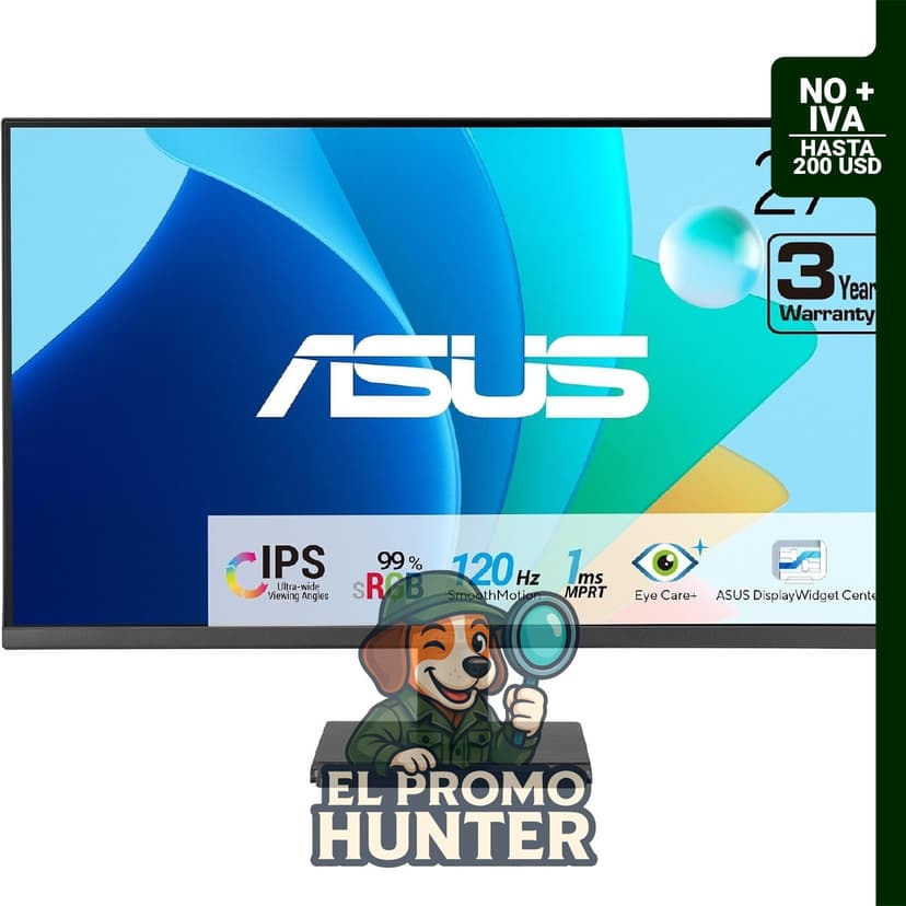 ASUS VA279HG Monitor de juegos de 27" (68.6 cm) con tecnología para el cuidado de los ojos.