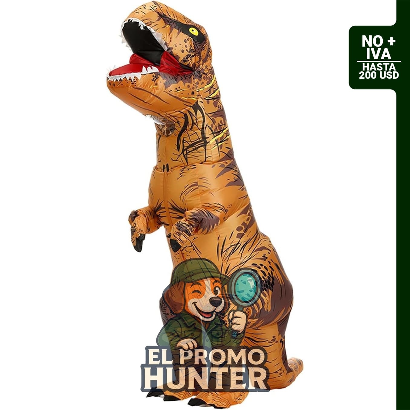Disfraz inflable de dinosaurio T-Rex para adultos, adecuado para Halloween.