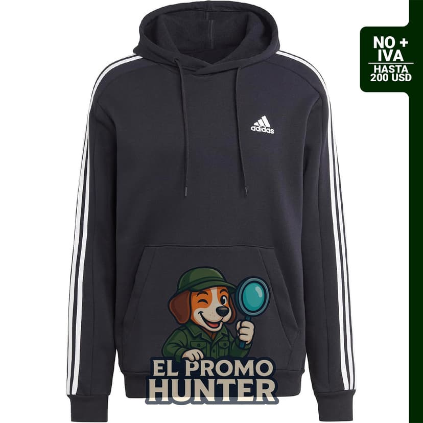 Sudadera con capucha adidas Essentials para hombre, con 3 rayas.