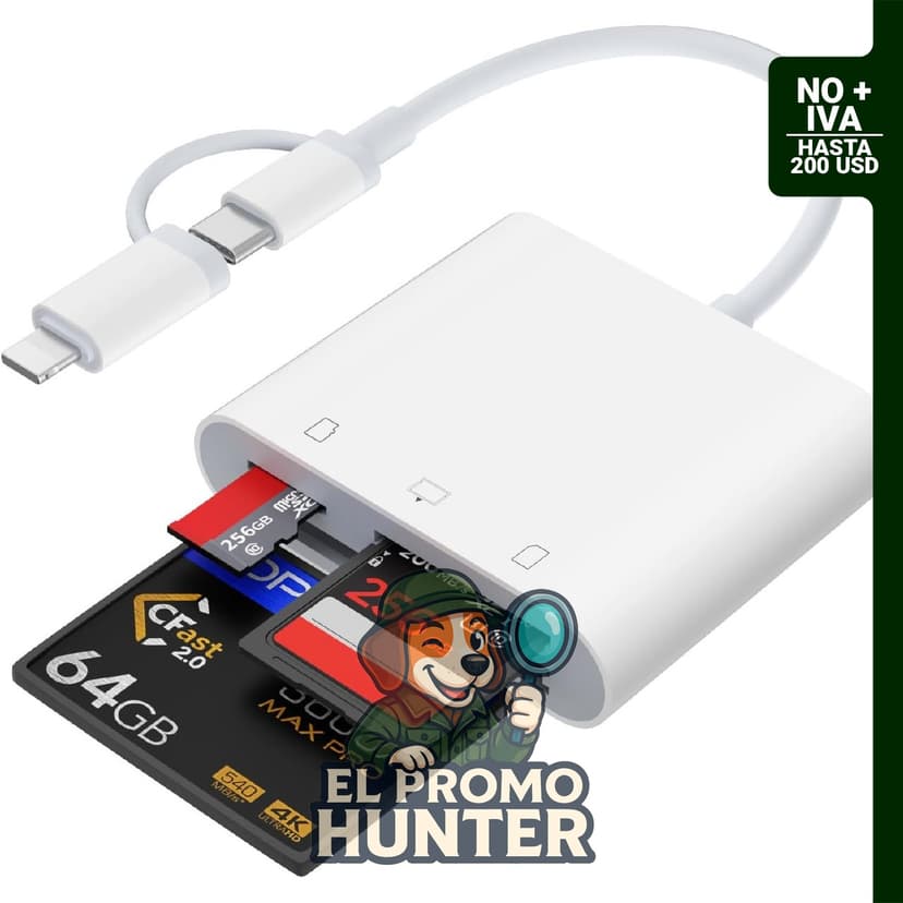 Lector de tarjetas Aplimln Lightning y USB C SD, compatible con SD, Micro SD y CF.