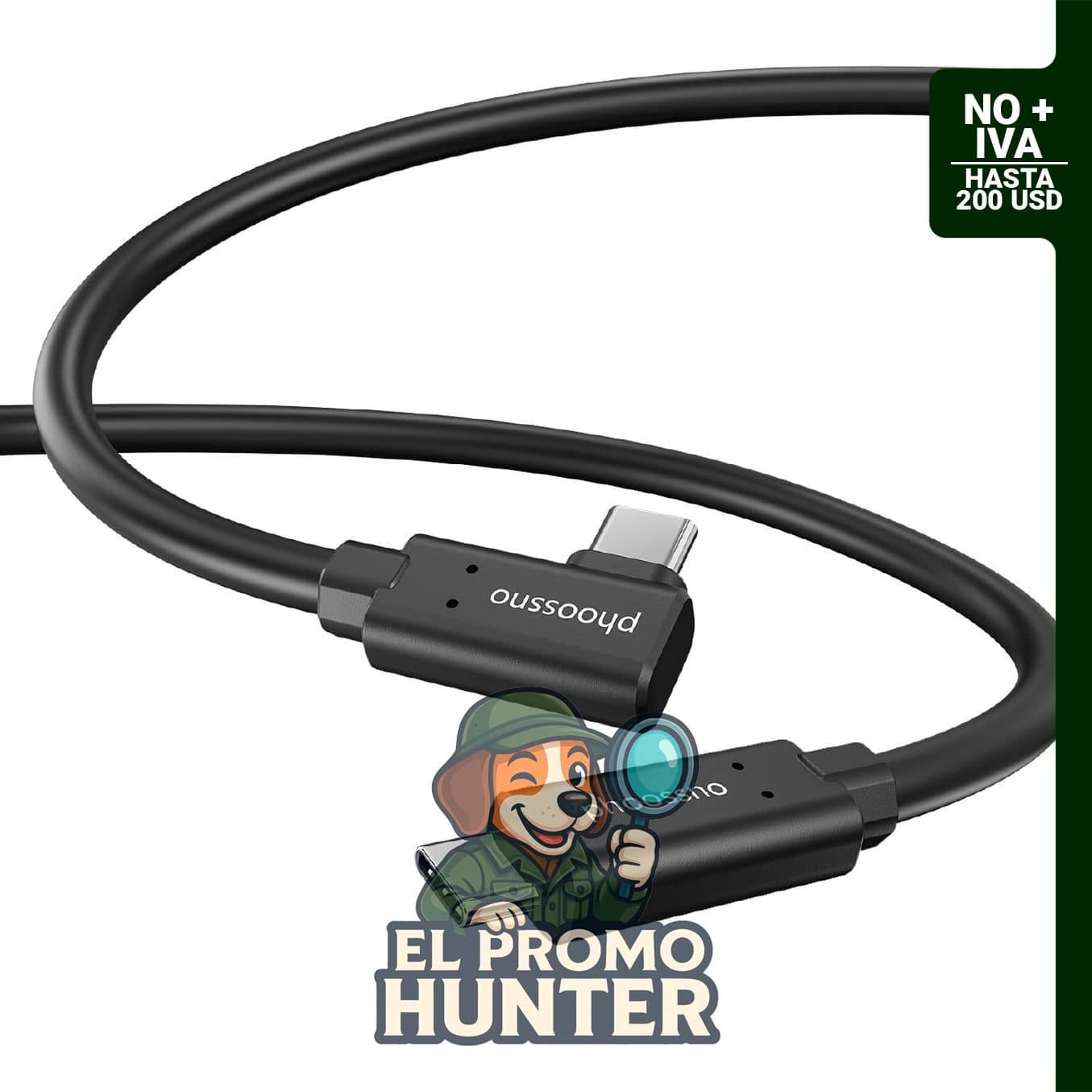 Cable de fibra óptica USB C de 25 pies (7.62 m) con transmisión bidireccional de 10 Gbps y carga rápida de 60 W.