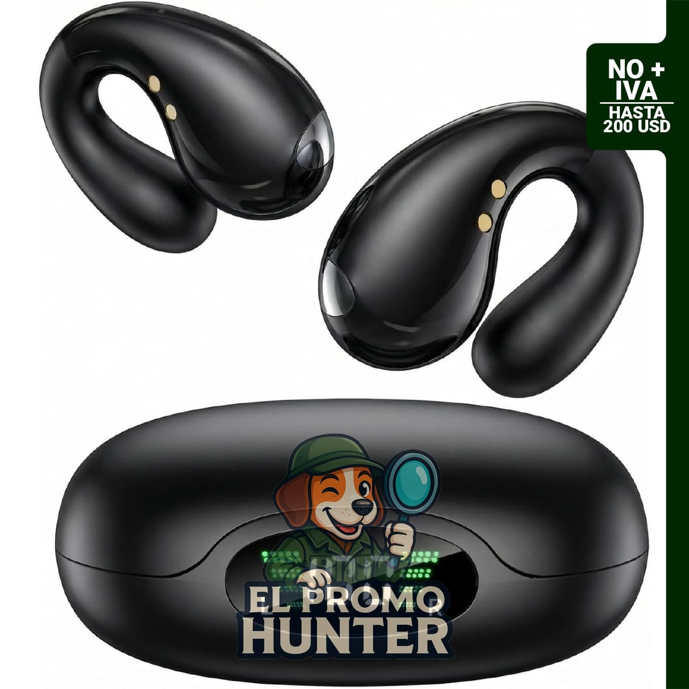 Boytond Auriculares ultra abiertos de conducción ósea, diseño impermeable, adecuados para deportes.