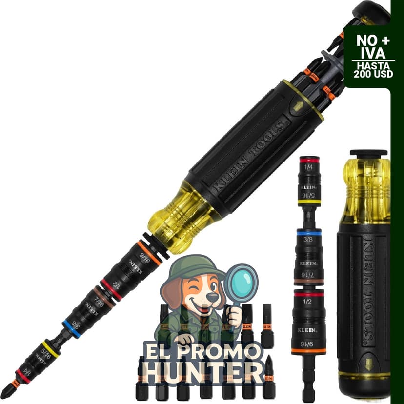 Klein Tools 32303HD - Juego de destornillador de impacto 20 en 1 con zócalos SAE y puntas Phillips, ranuradas, cuadradas y Torx.