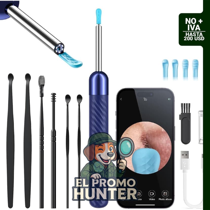 Yorsfun Kit de eliminación de cera de oído con cámara, otoscopio