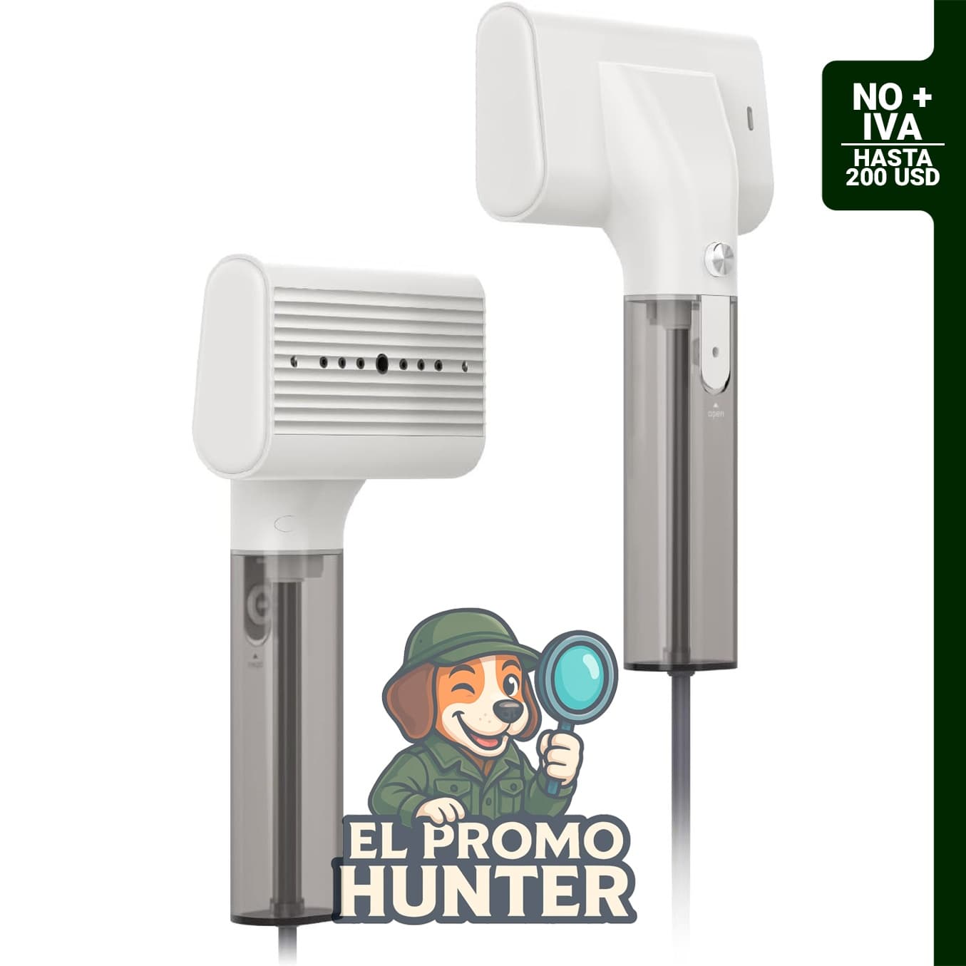 Vaporizador G10 portátil para ropa, ideal para viajes.