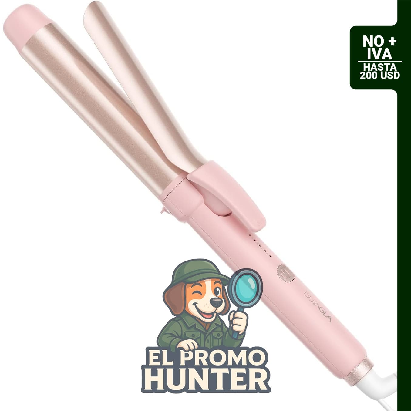 Rizador de pelo de cerámica iónico de 1.25" (32 mm) con 5 temperaturas hasta 430 °F (221 °C).