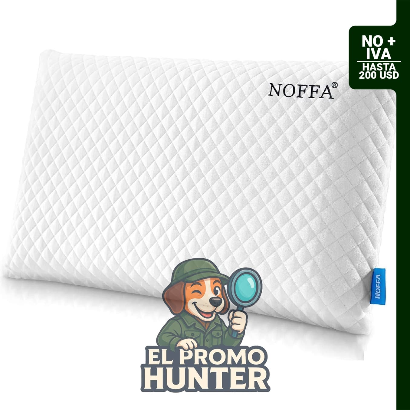 Almohada ortopédica de espuma para apoyo del cuello, funda extraíble.