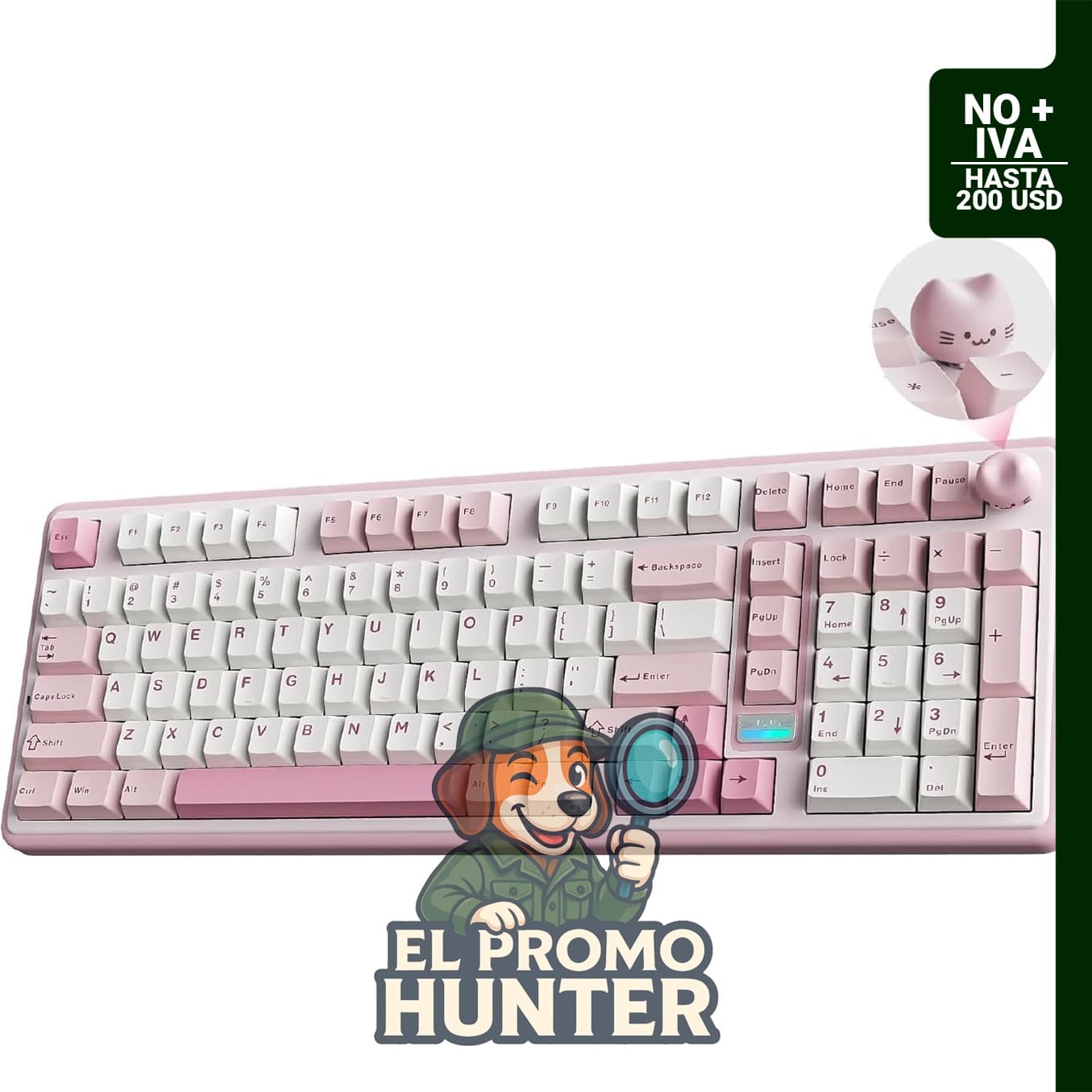 Teclado mecánico inalámbrico YUNZII B98 PRO QMK/VIA, diseño 96% con teclado numérico y perilla de gato.