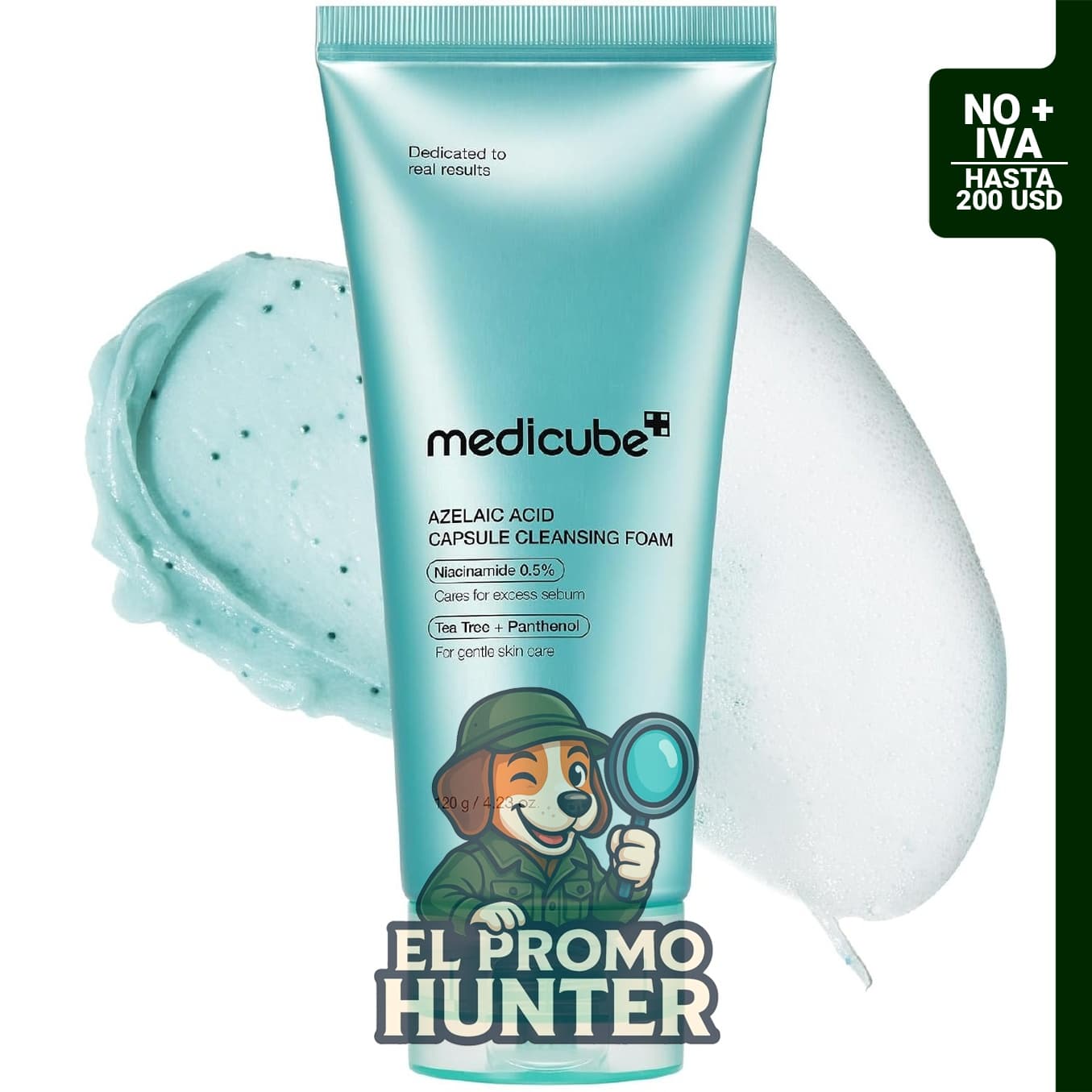 medicube Limpiador Facial Espuma Limpiadora de Cápsulas de Ácido Azelaico, fórmula para piel problemática y control de sebo.