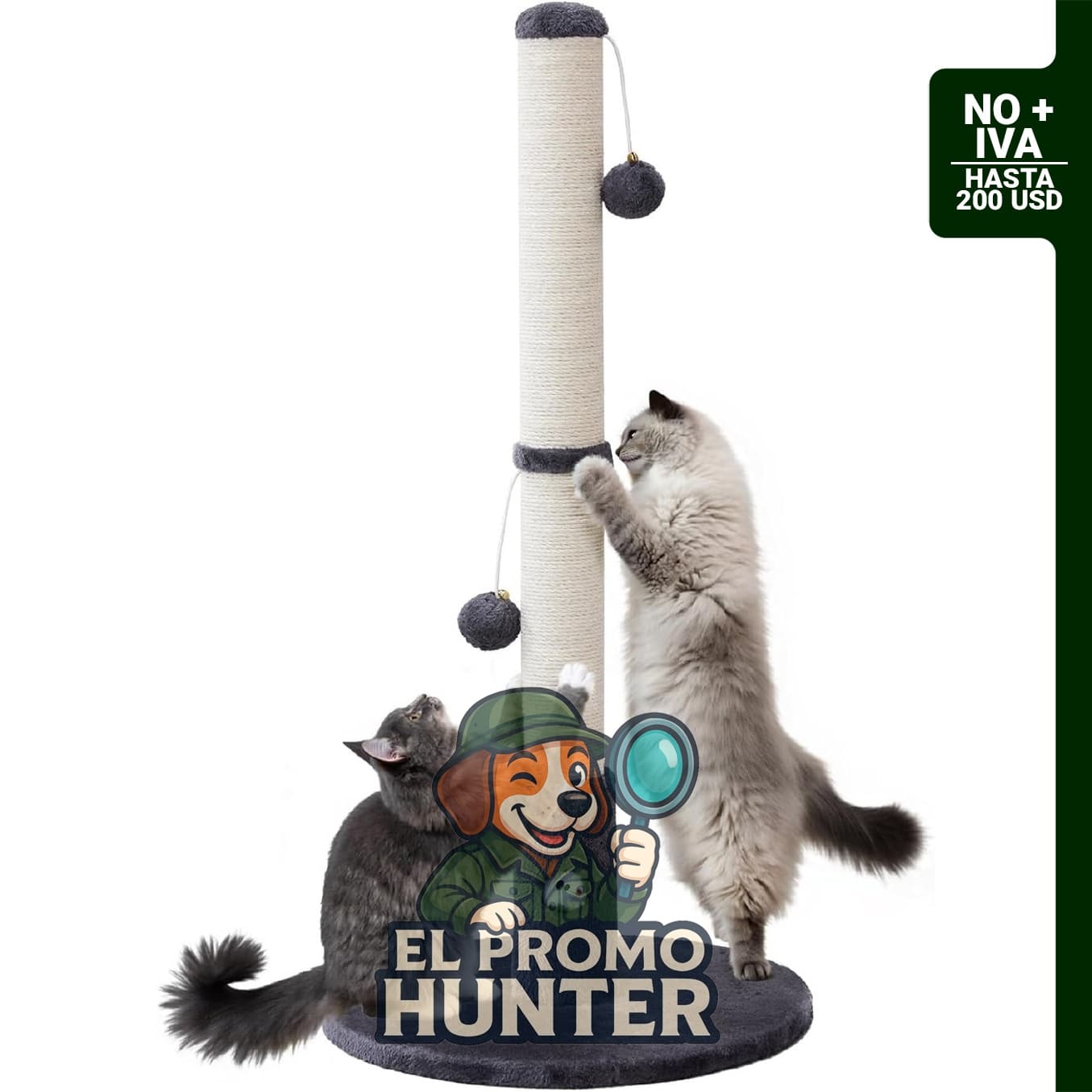Woochpet Poste rascador para gatos de 33 pulgadas, resistente.
