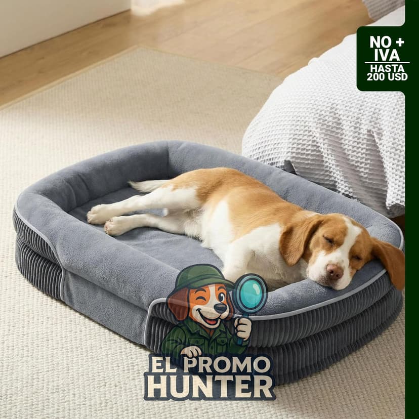 Bedsure cama ortopédica ovalada para perros grandes, con funda impermeable y forro polar ultrasuave.