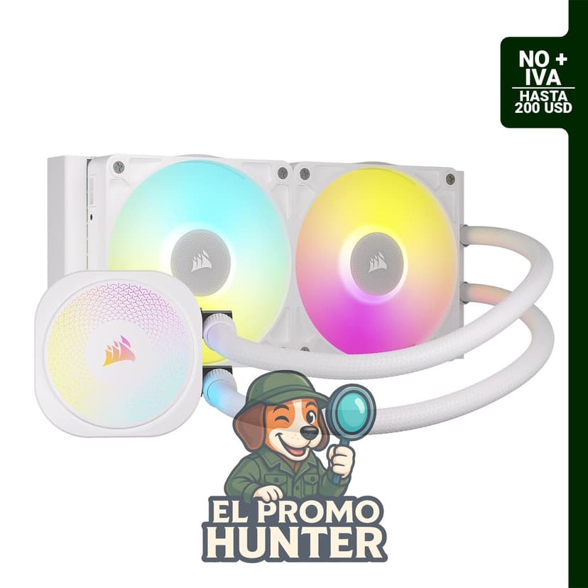 Corsair iCUE Link Titan 240 RX RGB, enfriador líquido de CPU AIO de 240 mm con motor FlowDrive y 2 ventiladores RX120 RGB.