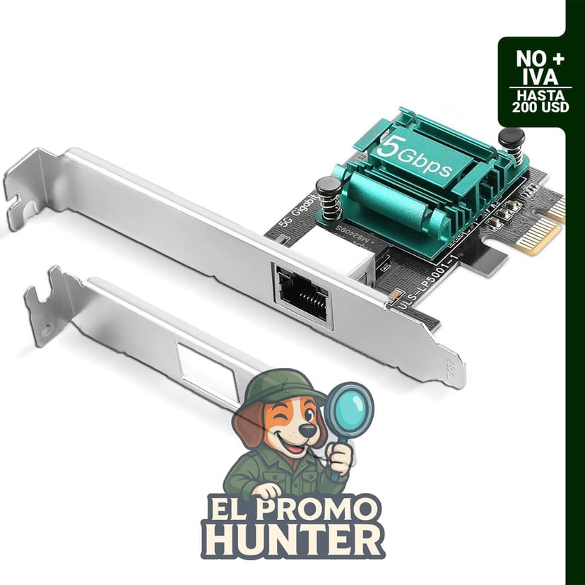 Tarjeta de red PCIe de 5 Gb, adaptador Ethernet para PC compatible con Windows y Linux.