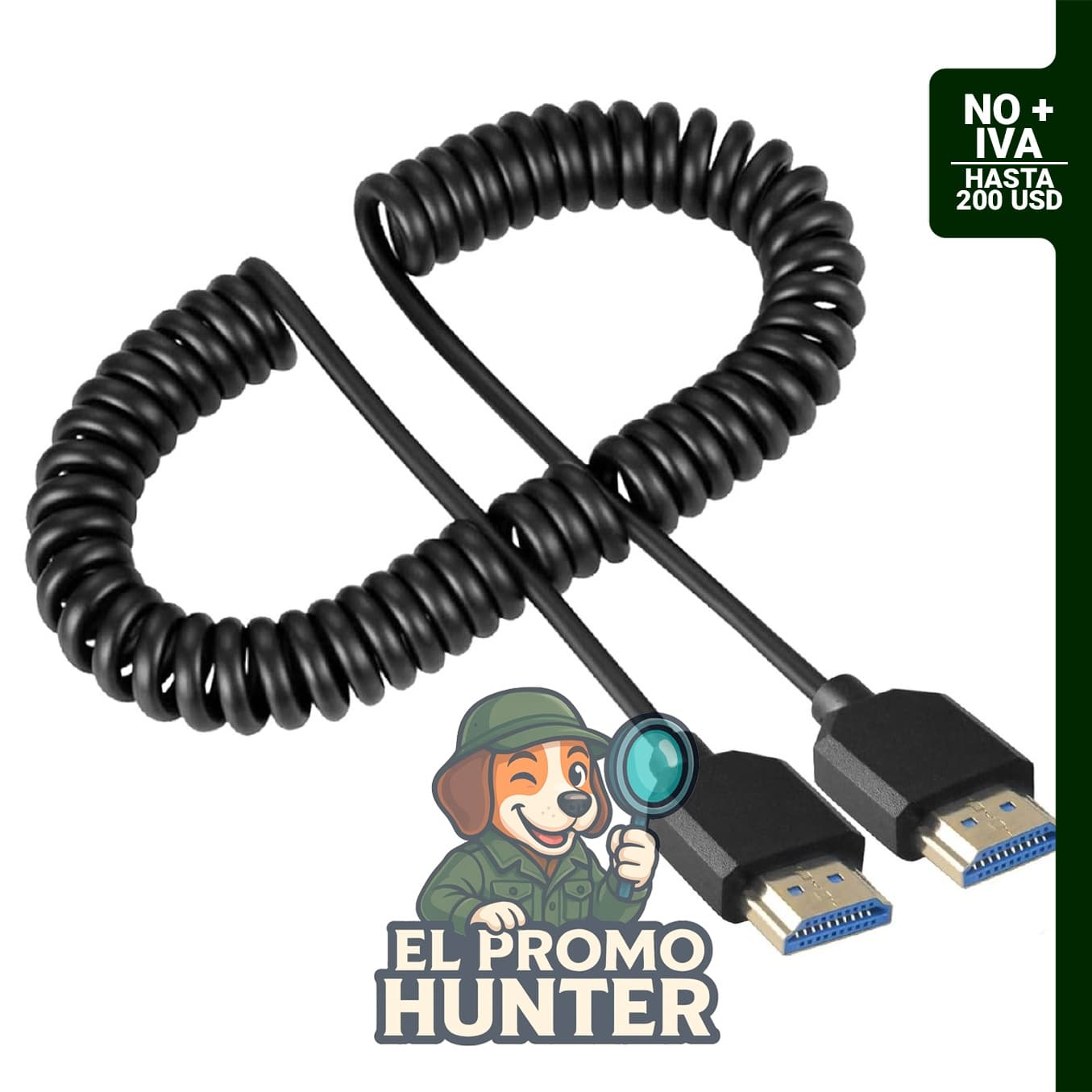 Danfetsoy Cable HDMI en espiral de 8K, 3 a 6 pies, macho a macho, 48 Gbps, soporta 8K @60Hz y 4K @120Hz.