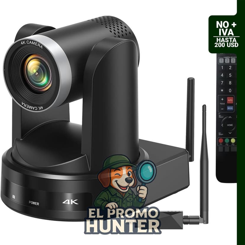 Cámara PTZ inalámbrica 4K SynthMeet con seguimiento automático de AI y zoom 12X.