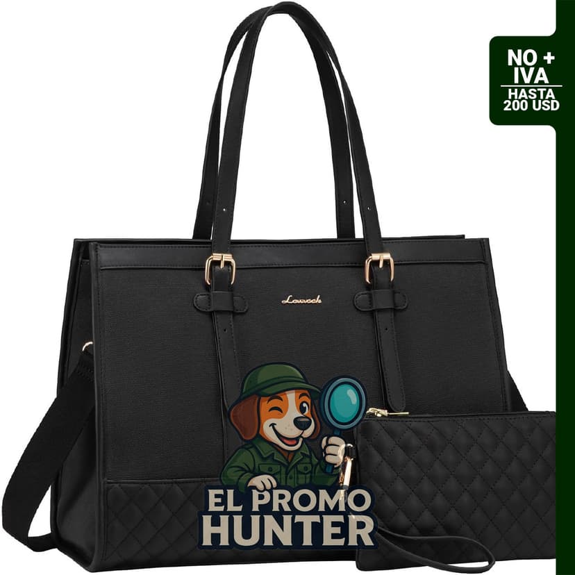 LOVEVOOK Bolsa de mano para mujer, bolsa de lona para laptop de 17" (43 cm), maletín de oficina y bolso casual.