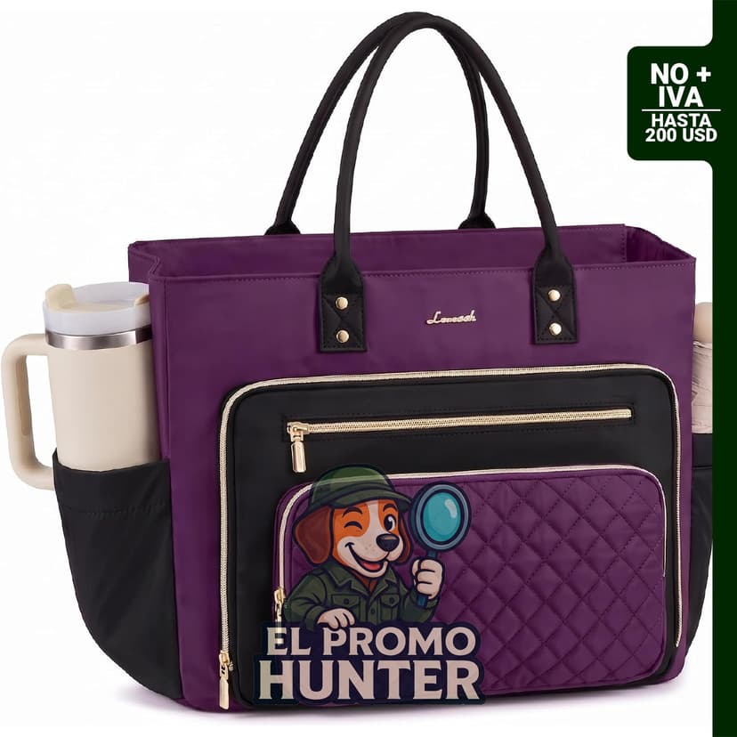 LOVEVOOK Bolsa de pañales para profesores y enfermeras, bolsa de mano para computadora portátil color morado.
