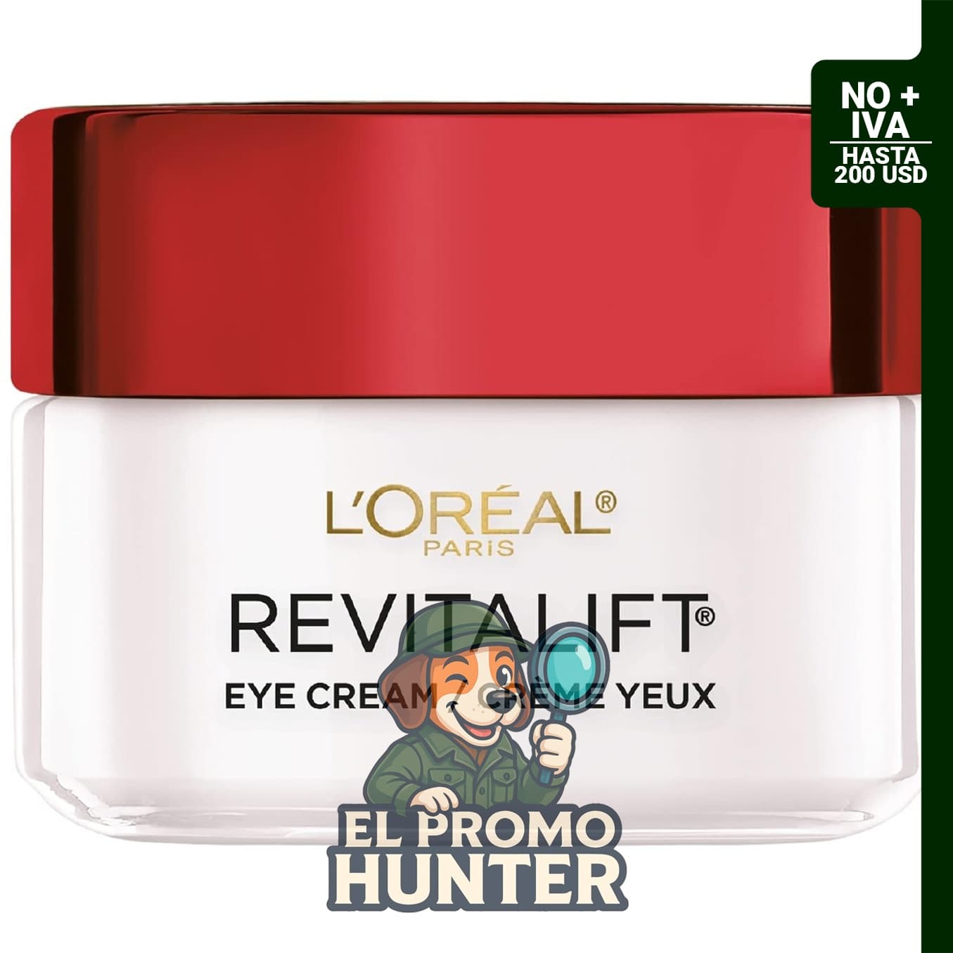 L'Oreal Paris Skincare Revitalift Crema de ojos antiarrugas y reafirmante con Pro Retinol, 15 ml.