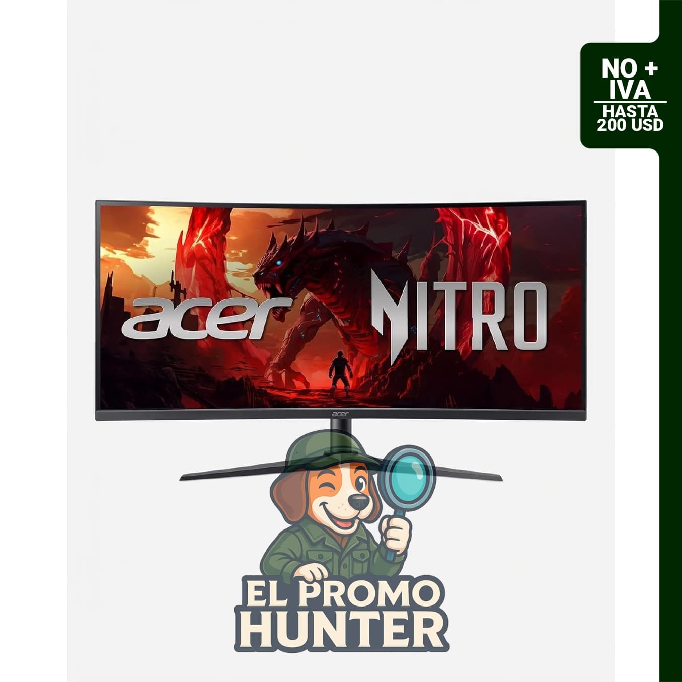 Monitor Acer Nitro de 34” para juegos, QHD 3440 x 1440, curvo 1500R, 21:9, AMD FreeSync Premium.