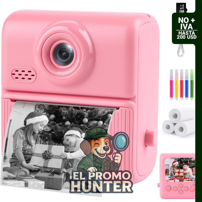 Cámara instantánea Nisumkey para niños, con impresión térmica y video 1080P.