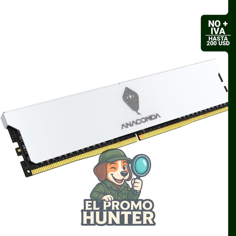 ANACOMDA DDR5 6000MHz CL38 RAM de 16GB, compatible con Intel XMP 3.0 y AMD EXPO, diseñado para overclocking.