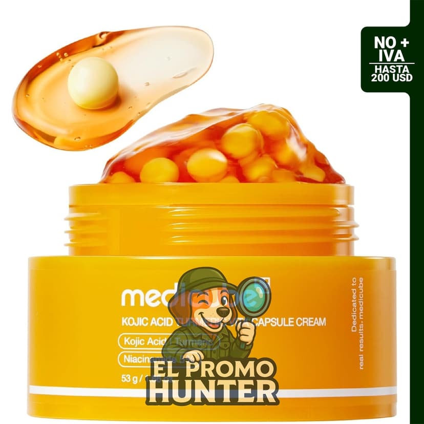 Medicube Crema cápsula con ácido kójico y cúrcuma para el cuidado del tono de piel desigual.
