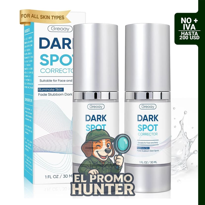 Eliminador de manchas oscuras para suero facial y corporal, 1 onza líquida, paquete de 2