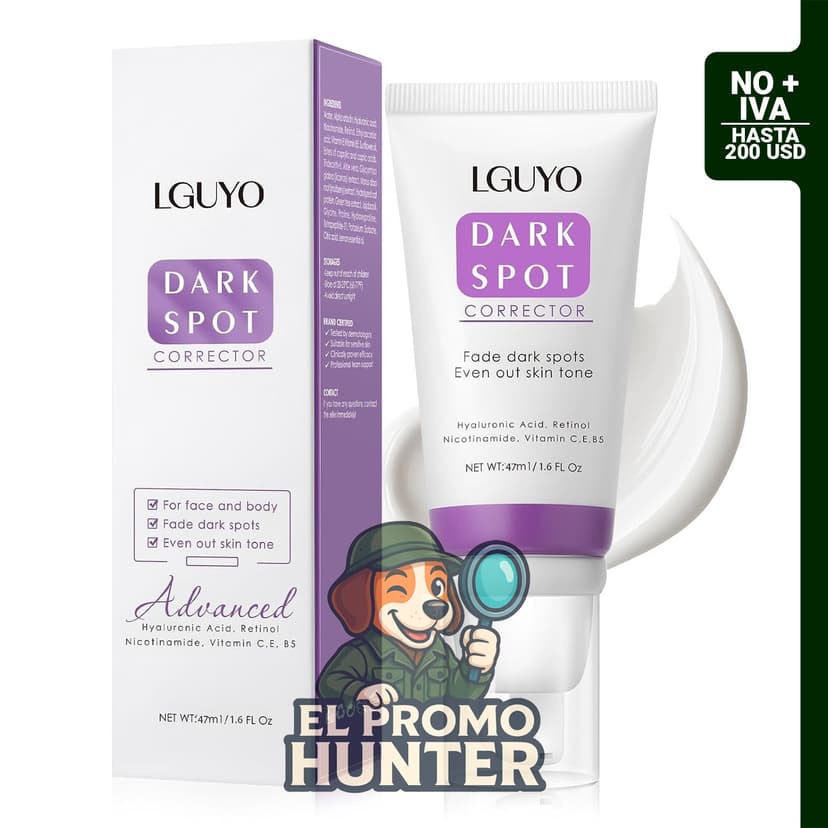 LGUYO Eliminador avanzado de manchas oscuras para cara y cuerpo, formulado para iluminar la piel.
