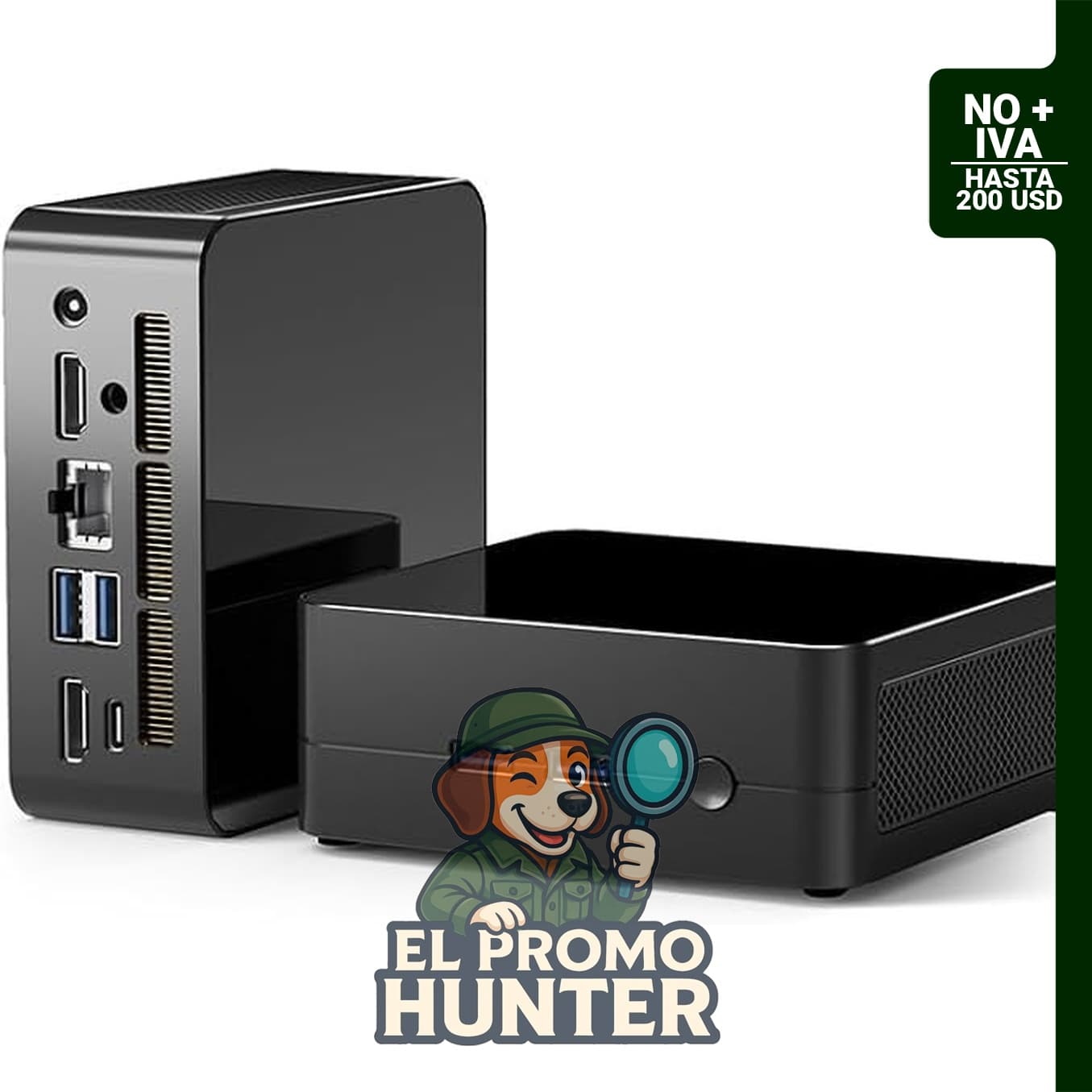 Mini PC Binxarn con procesador AMD Ryzen 5 5625U, 6 núcleos y 12 hilos, hasta 4.3 GHz, soporte para triple pantalla 4K a 60 Hz.