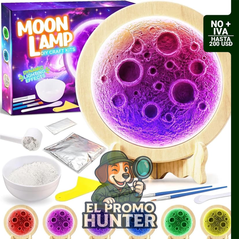Kit de luz nocturna de lámpara de luna DIY RGB para niños, incluye materiales para crear una lámpara de luna.