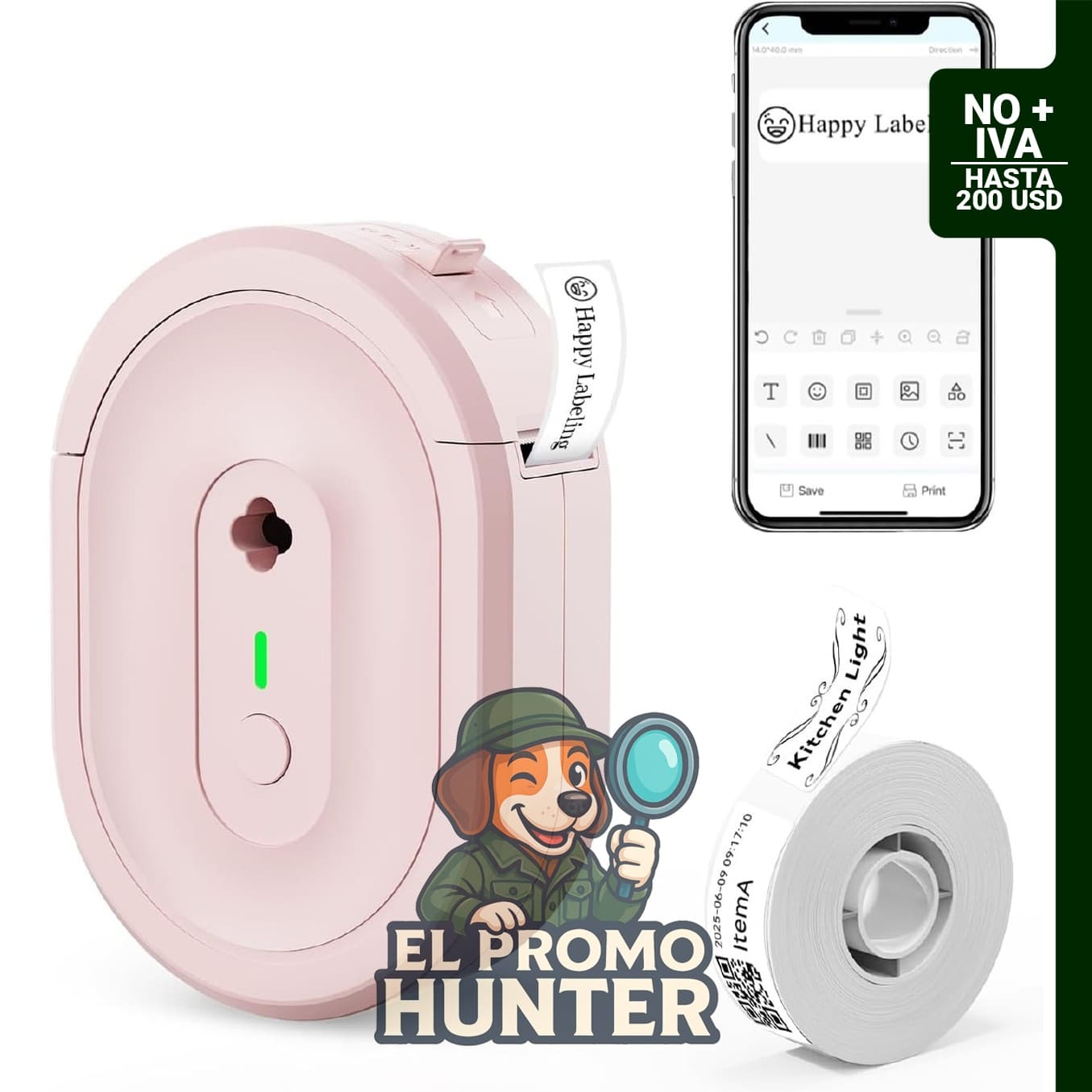 Máquina etiquetadora N12 con impresora de etiquetas Bluetooth