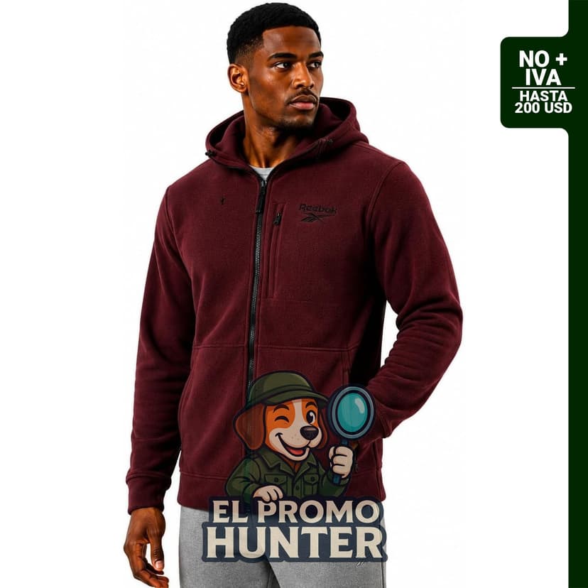 Reebok Chaqueta de forro polar para hombre, ligera y con cremallera, adecuada para actividades al aire libre.