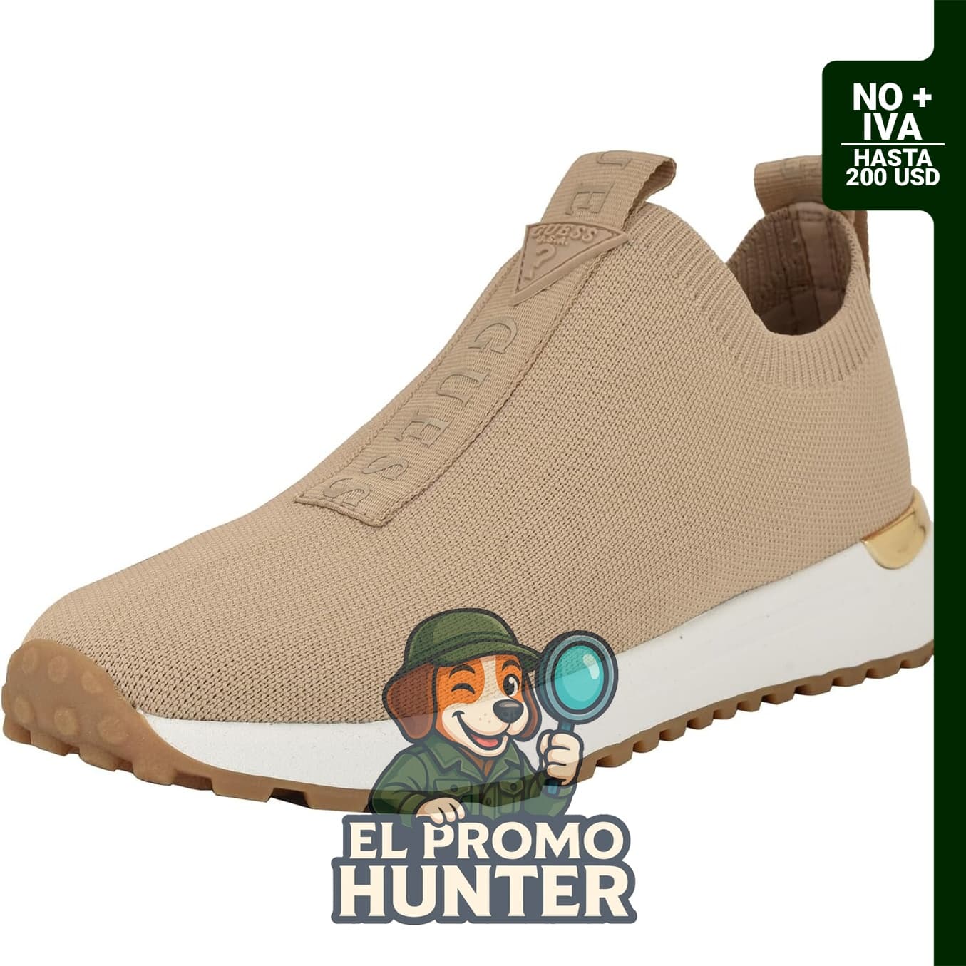 Guess Farroo tenis para mujer, color Claro Natural.