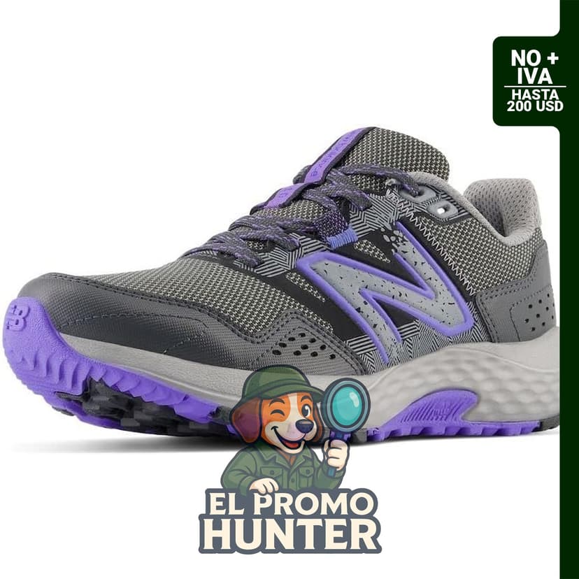 Zapatillas New Balance 410v8 Trail para mujer, diseñadas para correr en terrenos variados.