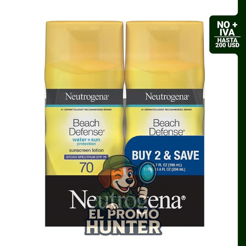 Neutrogena Loción de protección solar Beach Defense SPF 70, protector solar facial y corporal, sin octinoxato ni oxibenzona.