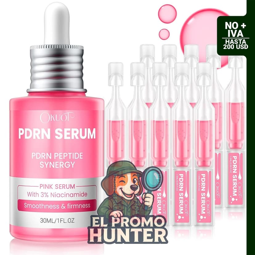 Pink Peptide PDRN Suero, suero facial hidratante con niacinamida y péptidos múltiples, 44 ml