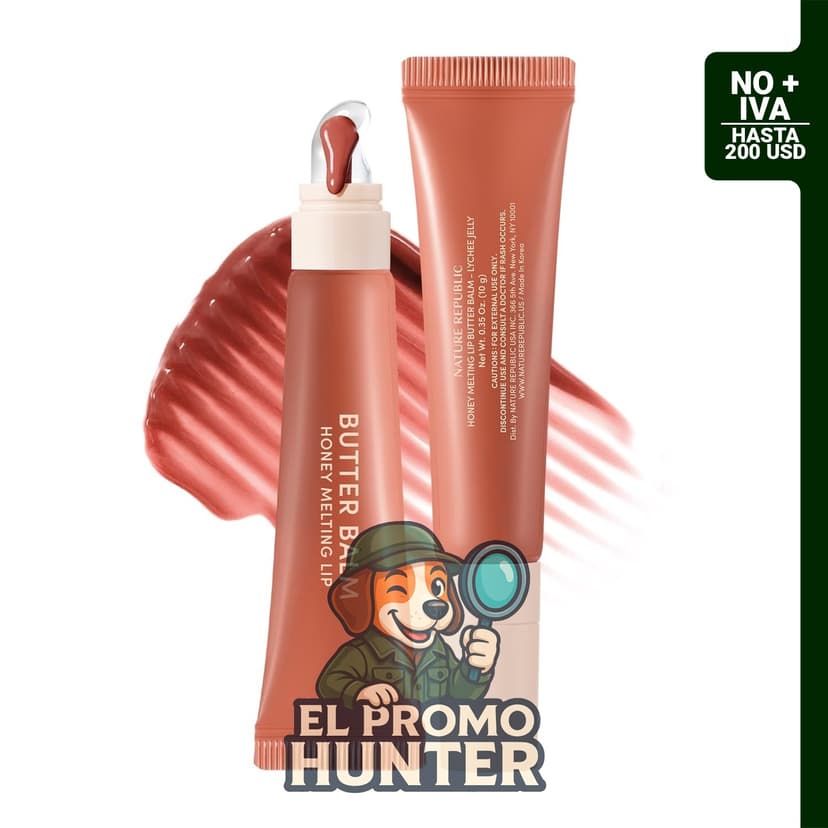 Nature Republic Mantequilla de Labios de Miel Fundida, bálsamo hidratante con tinte y péptidos para labios.