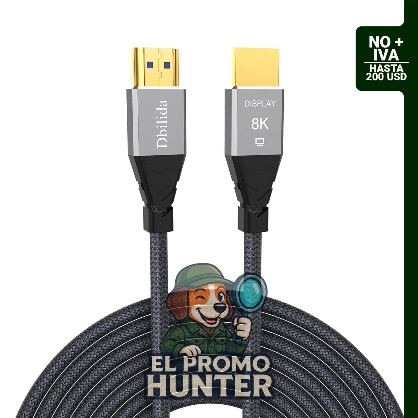 Cable HDMI de fibra óptica 8K de 15.24 m, compatible con 48 Gbps, 8K 60 Hz, 4K 120 Hz, HDR dinámico, eARC, HDCP 2.2/2.3.