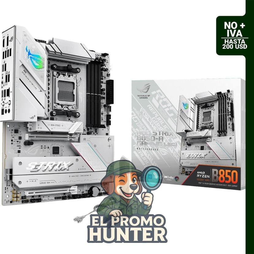 ASUS ROG Strix B850-A Gaming WiFi, placa base ATX AMD AM5 con 14+2+2 etapas de potencia y soporte para DDR5.