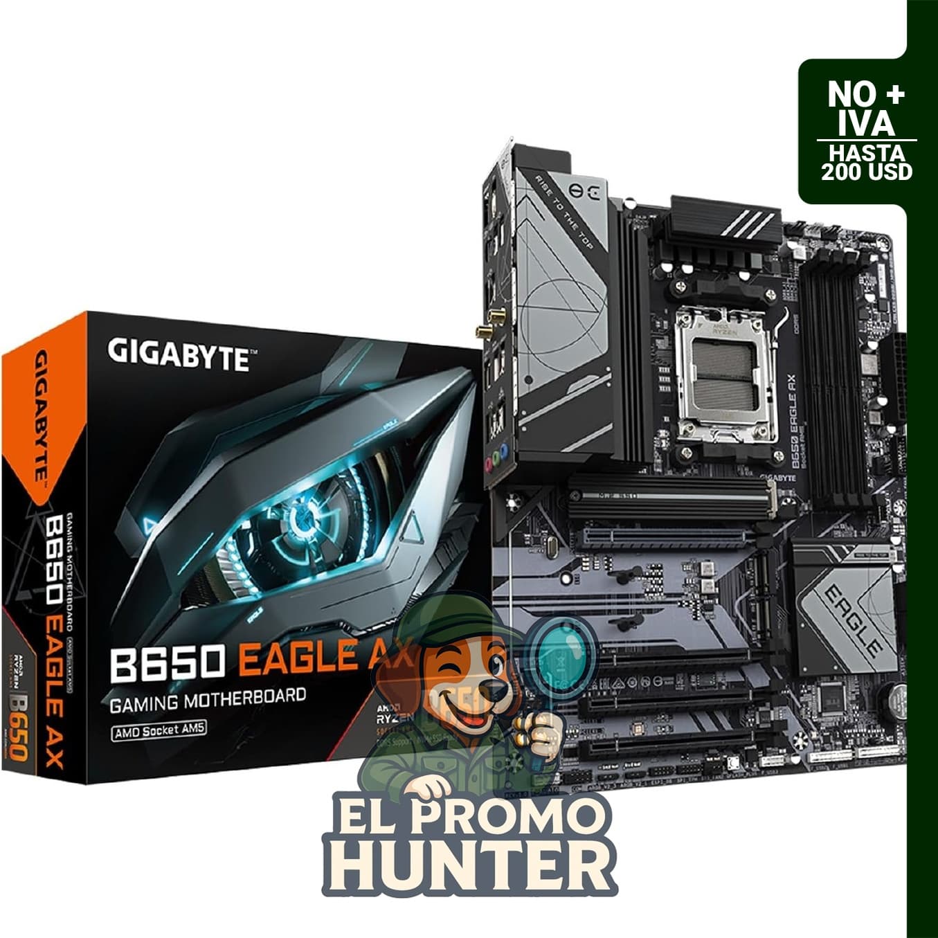 GIGABYTE B650 Eagle AX AM5 LGA 1718, placa base ATX con soporte para DDR5 y triple M.2.