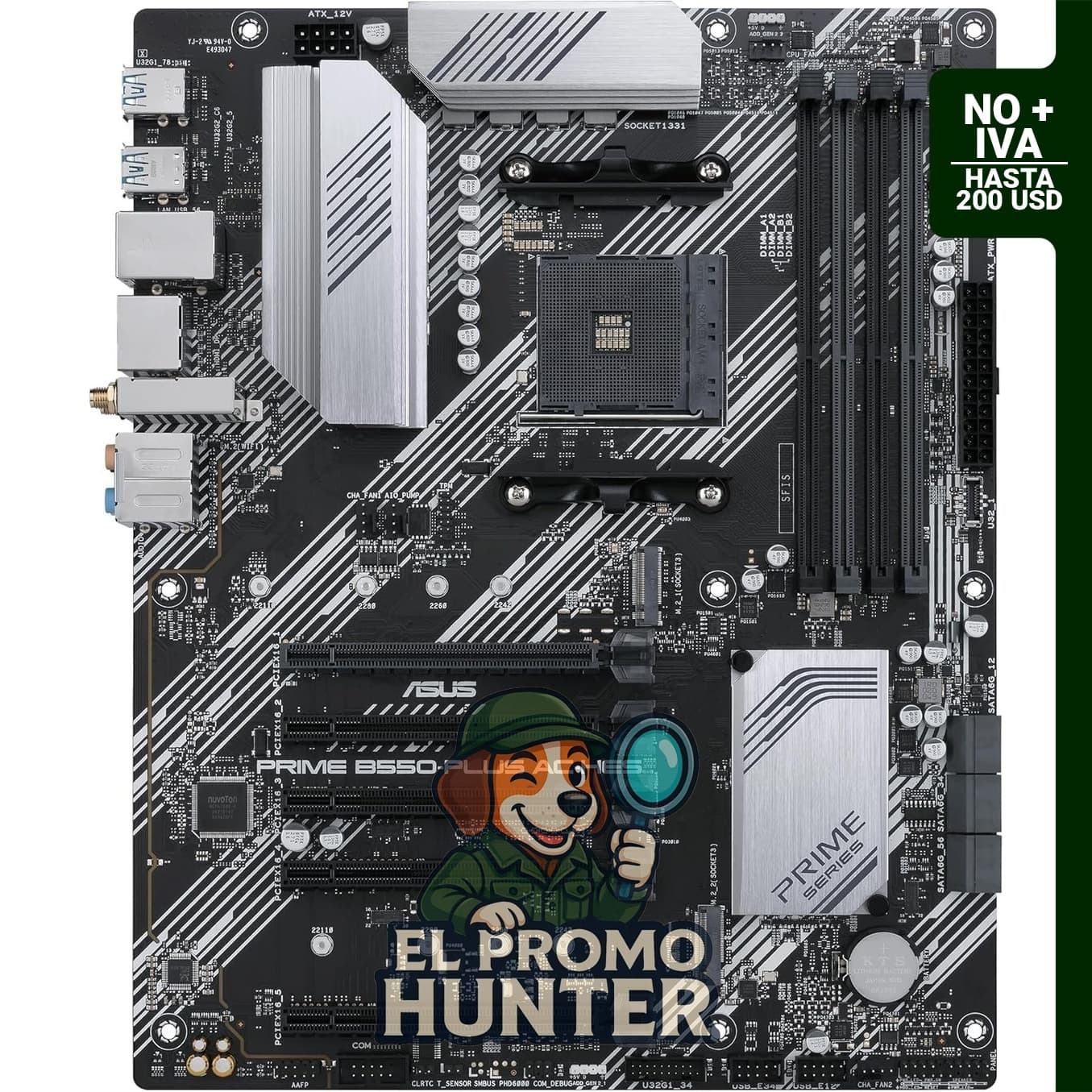 ASUS Prime B550-PLUS AC-HES placa base ATX para procesadores AMD AM4 de 3ª generación Ryzen, con Dual M.2 y PCIe 4.0.
