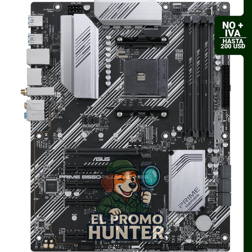 ASUS Prime B550-PLUS AC-HES placa base ATX para procesadores AMD AM4 de 3ª generación Ryzen, con Dual M.2 y PCIe 4.0.