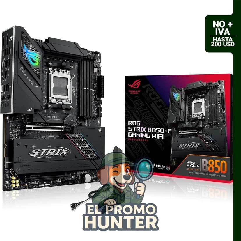 ASUS ROG Strix B850-F Gaming WiFi AMD AM5 B850-F ATX, placa base con 16+2+2 etapas de potencia, soporte DDR5 y WiFi 7.